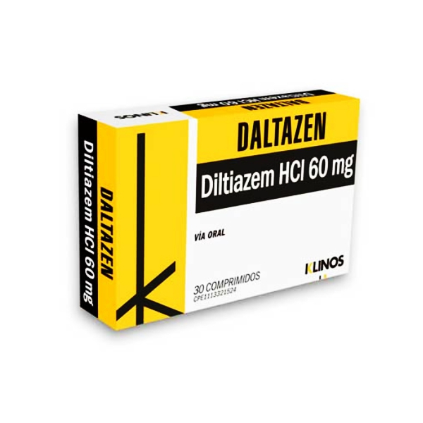 Daltazen Diltiazem HCI 60mg  x 20 Comprimidos Klinos