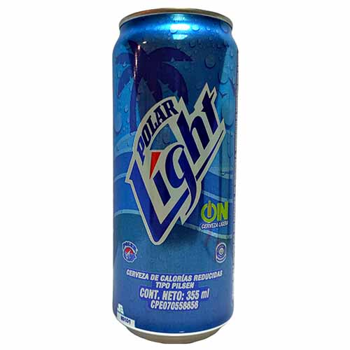 Cerveza Ligera de Bajas Calorías Tipo Pilsen Polar Light ON 355ml