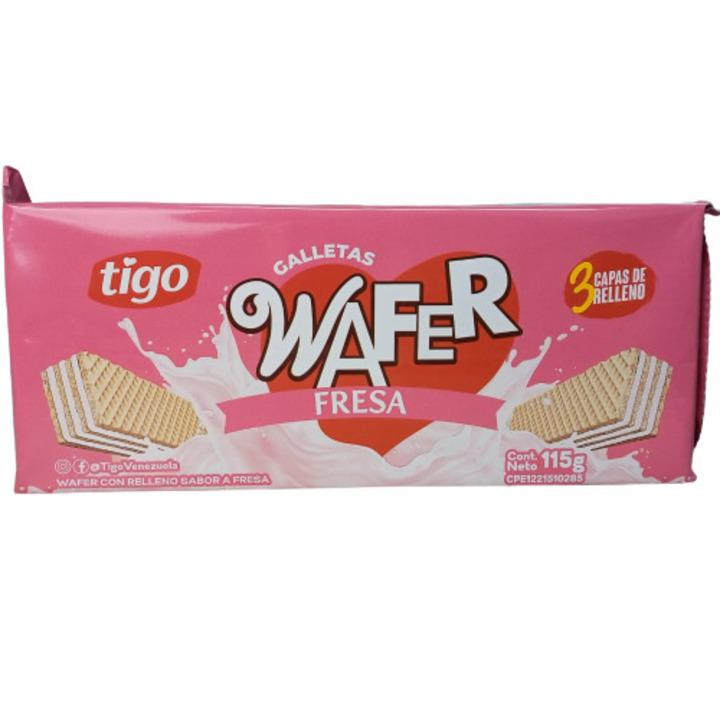 Galletas Wafer con Relleno Sabor a Fresa Tigo 115g