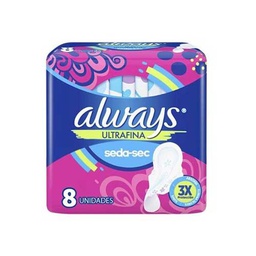 [7501065922755] Toallas Sanitarias Flujo moderado 3X Protección Always 8 Unidades