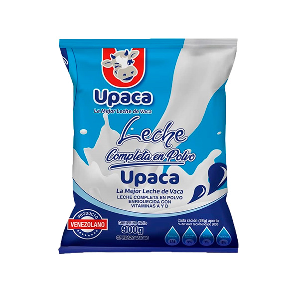 Leche Completa En Polvo 900gr Upaca